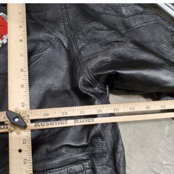 NAPOLINE LEATHER OUTFITTERS NWT MENS 100% LEATHER (2X) N R A BOMBER JACKET COAT - Picture 7 of 13